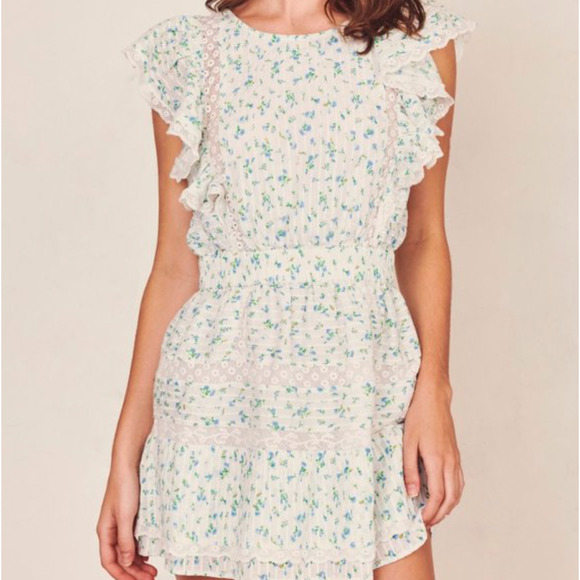 LoveShackFancy Roberta Dress in Bonnet Blue Size Medium - Picture 3 of 10